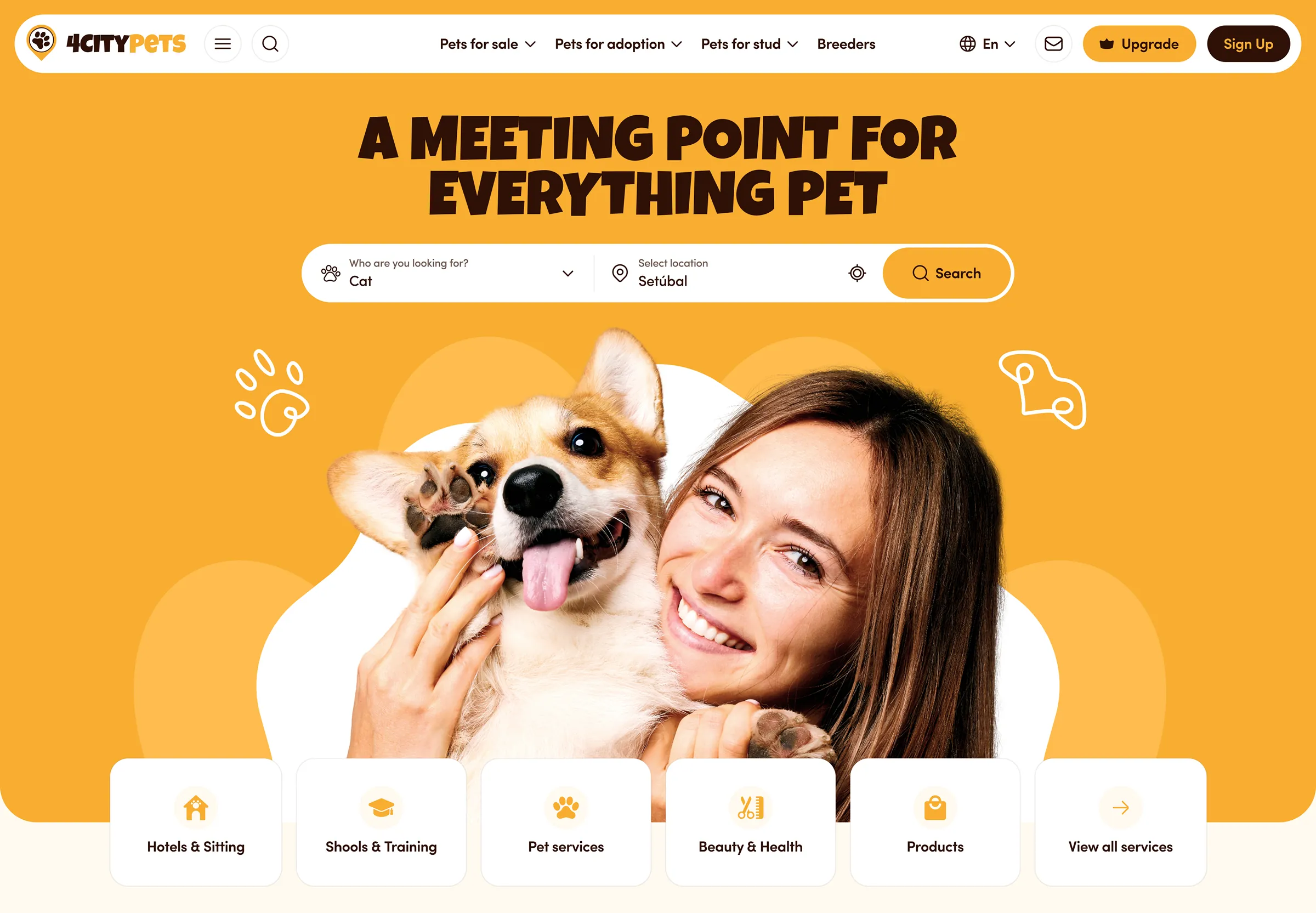 Дизайн головної сторінки маркетплейсу 4citypets