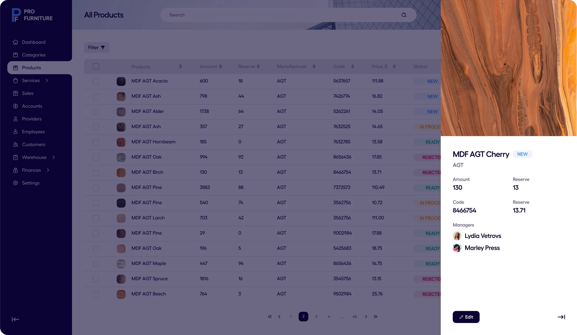 розробка crm/erp-систем для меблевого виробництва pro-furniture - дизайн спливаючого вікна - картка товару